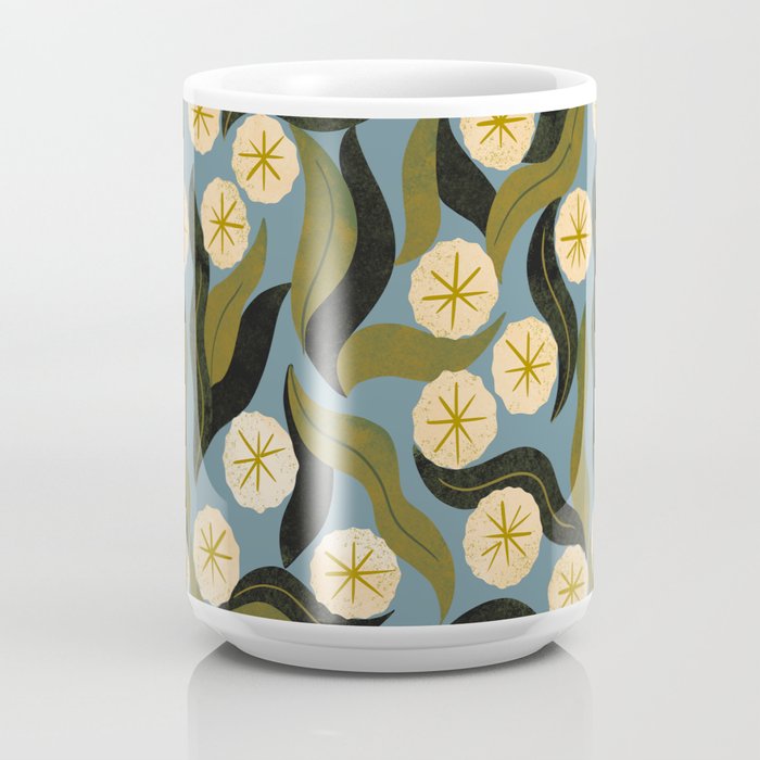 Blue Floral Coffee Mug Gallery Image 4