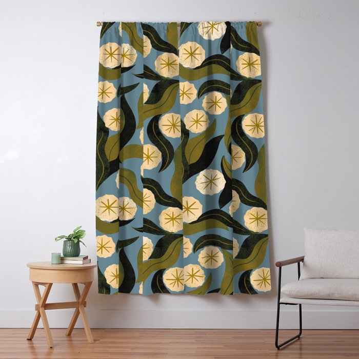 Blue Floral Window Curtain Gallery Image 5