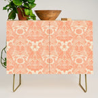 Gothic Halloween Damask - peach and cream Credenza Gallery Image 1