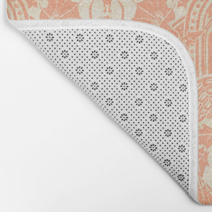 Gothic Halloween Damask - peach and cream Bath Mat Gallery Image 2