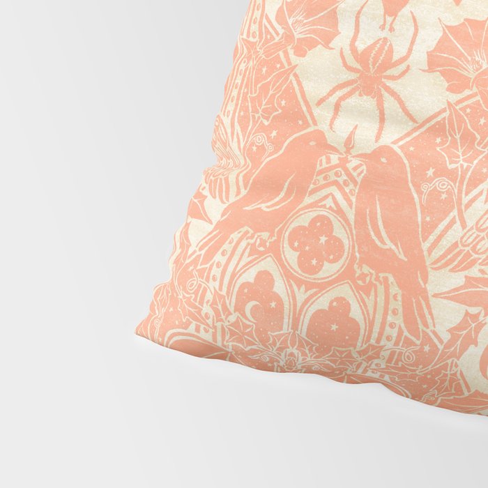 Gothic Halloween Damask - peach and cream Pillow Sham Gallery Image 4