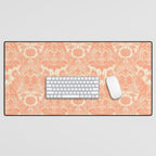 Gothic Halloween Damask - peach and cream Desk Mat Gallery Image 1