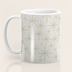 Mid Century Modern Twinkling Retro Starbursts in Sage Green and Beige Coffee Mug Gallery Image 3