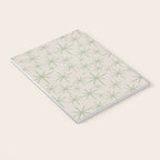 Mid Century Modern Twinkling Retro Starbursts in Sage Green and Beige Notebook Gallery Image 3