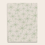 Mid Century Modern Twinkling Retro Starbursts in Sage Green and Beige Notebook Gallery Image 4