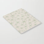 Mid Century Modern Twinkling Retro Starbursts in Sage Green and Beige Notebook Gallery Image 2