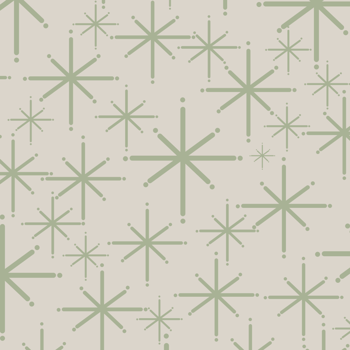 Mid Century Modern Twinkling Retro Starbursts in Sage Green and Beige Coffee Mug Gallery Image 2