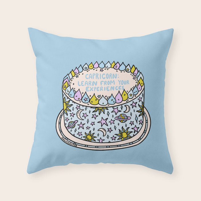 Capricorn Cake Throw Pillow Gallery Image 1