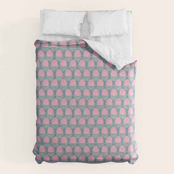 Little Rainbows - orchid and blue Duvet Cover Gallery Image 1