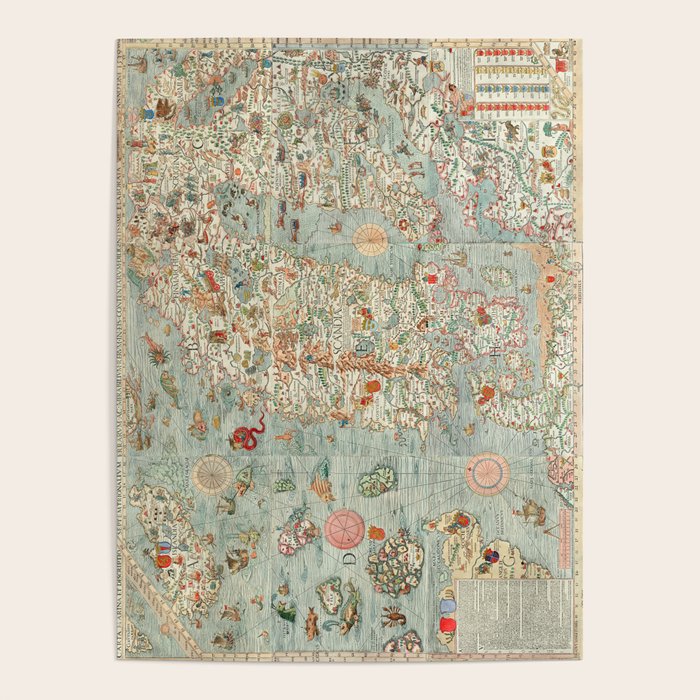 Carta marina (Marine Map) by Olaus Magnus, 1539 Poster