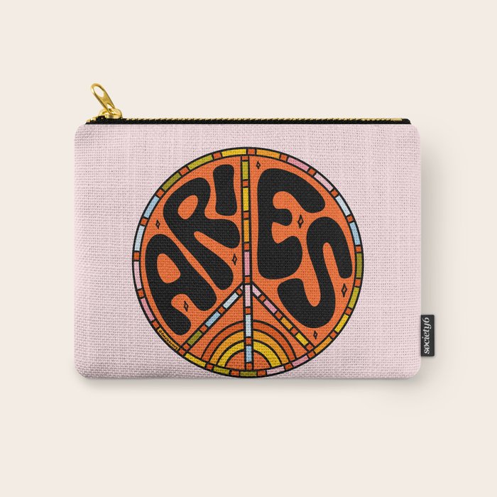 Aries Peace Sign Carry All Pouch Gallery Image 1