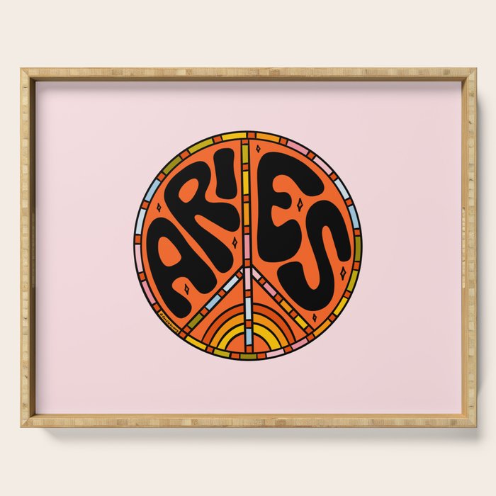 Aries Peace Sign Serving Tray Gallery Image 1