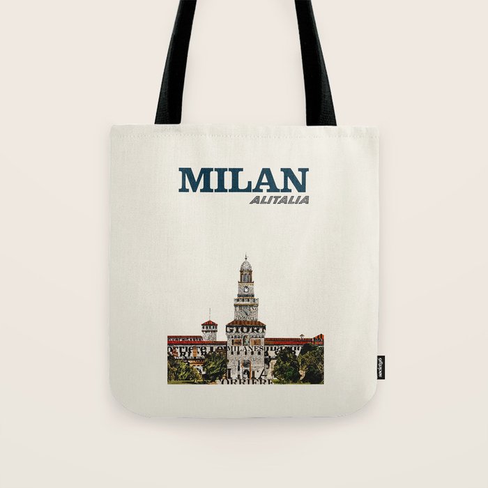 Milan Vintage Travel Poster, 1960s Tote Bag Gallery Image 1
