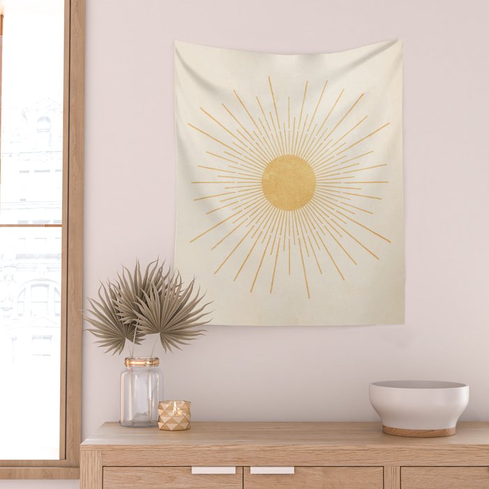 Sun #3 Yellow Wall Tapestry Gallery Image 2