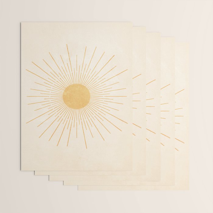 Sun #3 Yellow Wrapping Paper Gallery Image 3