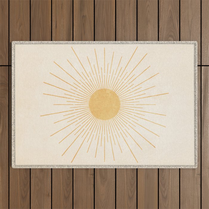 Sun #3 Yellow Outdoor Rug Gallery Image 1