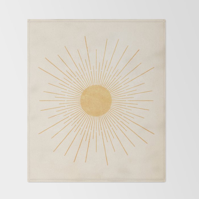 Sun #3 Yellow Throw Blanket Gallery Image 2