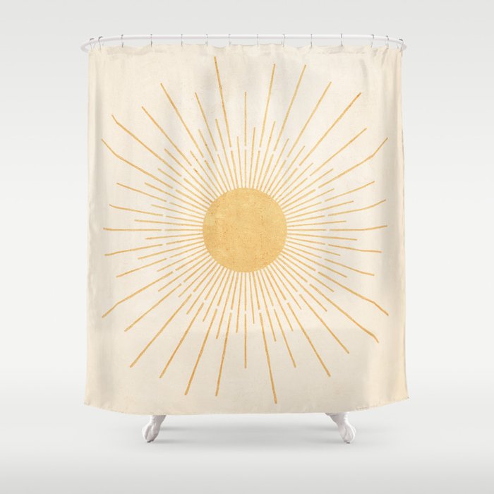 Sun #3 Yellow Shower Curtain Gallery Image 1