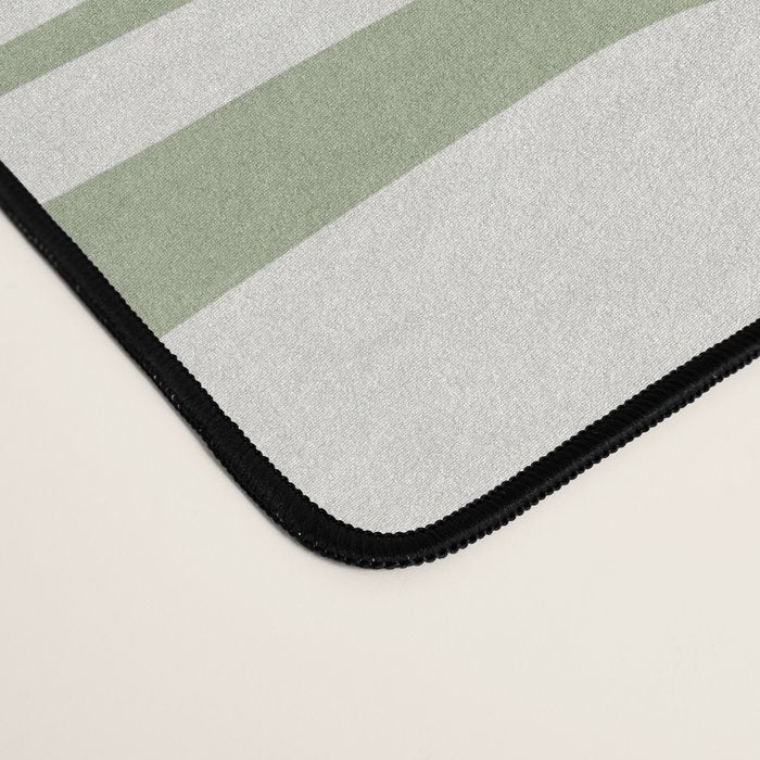 Mid Century Modern Piquet Geometric Multi Abstract Minimalist Pattern in Sage Green and Off White Desk Mat Gallery Image 4