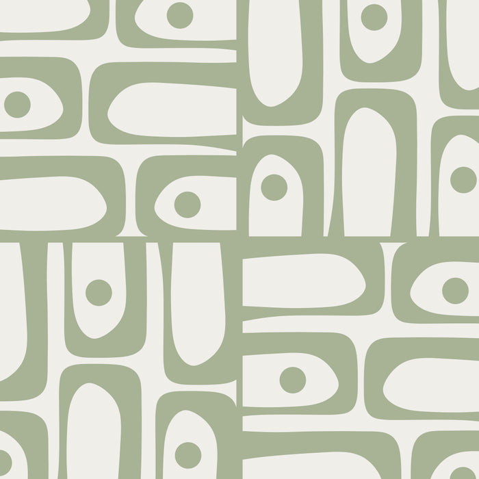Mid Century Modern Piquet Geometric Multi Abstract Minimalist Pattern in Sage Green and Off White Coffee Mug Gallery Image 2