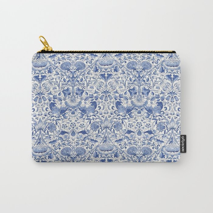 William Morris Vintage Lodden China Blue Toile Carry All Pouch Gallery Image 1