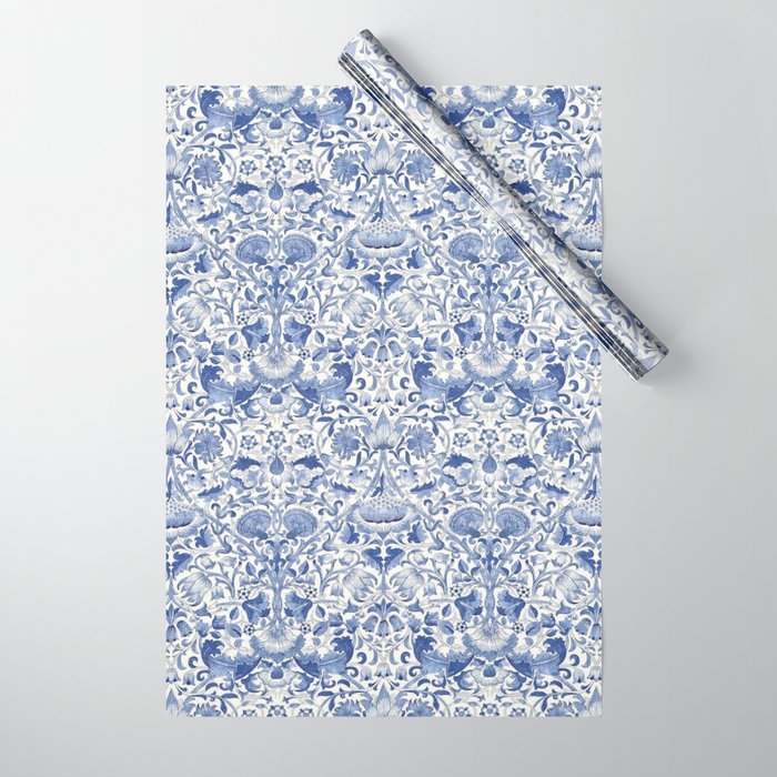 William Morris Vintage Lodden China Blue Toile Wrapping Paper Gallery Image 1