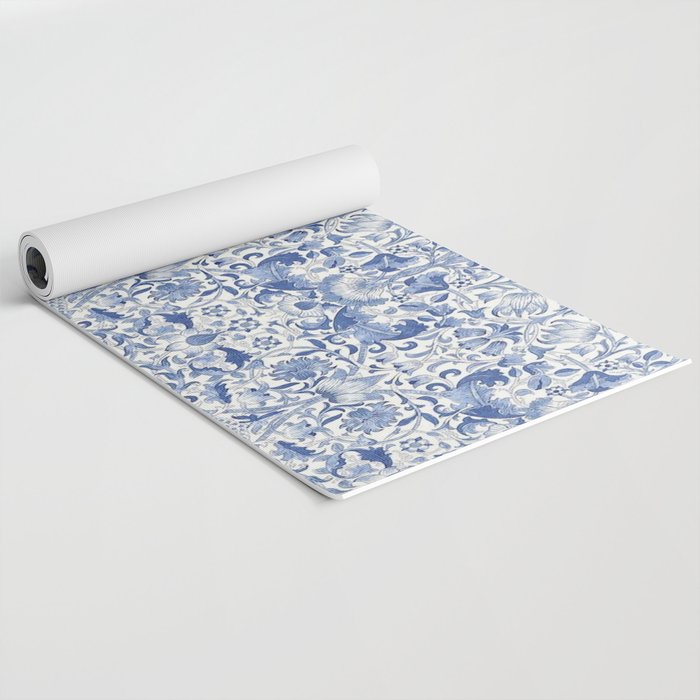 William Morris Vintage Lodden China Blue Toile Yoga Mat Gallery Image 2