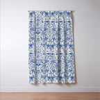 William Morris Vintage Lodden China Blue Toile Window Curtain Gallery Image 3