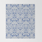 William Morris Vintage Lodden China Blue Toile Throw Blanket Gallery Image 2