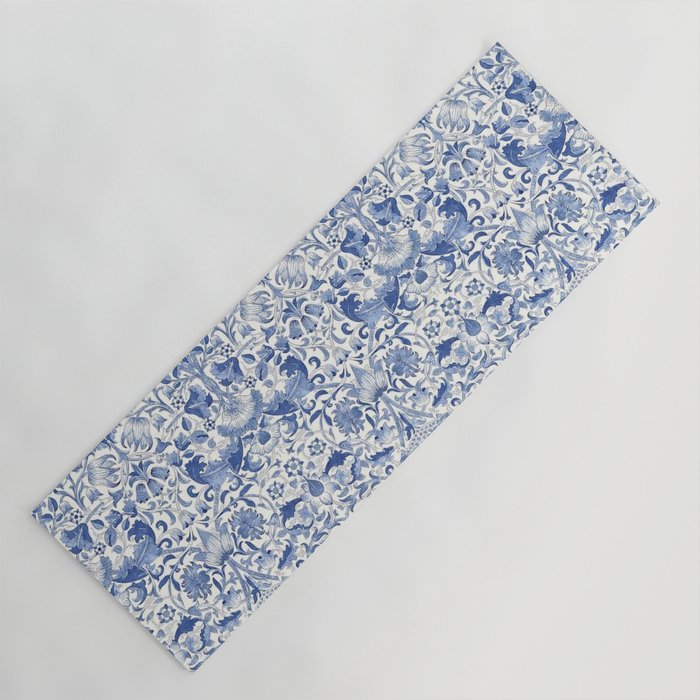 William Morris Vintage Lodden China Blue Toile Yoga Mat Gallery Image 1