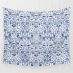 William Morris Vintage Lodden China Blue Toile Wall Tapestry Gallery Image 4