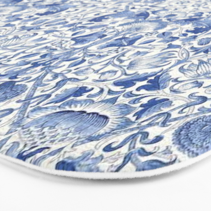William Morris Vintage Lodden China Blue Toile Bath Mat Gallery Image 3