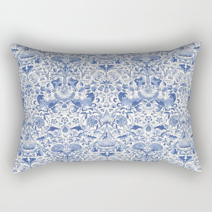 William Morris Vintage Lodden China Blue Toile Rectangular Pillow Gallery Image 2