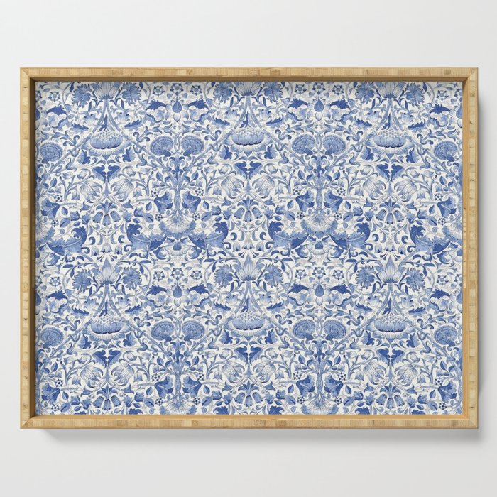 William Morris Vintage Lodden China Blue Toile Serving Tray Gallery Image 1