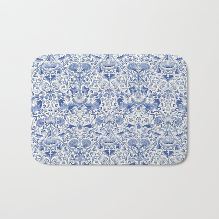William Morris Vintage Lodden China Blue Toile Bath Mat Gallery Image 1