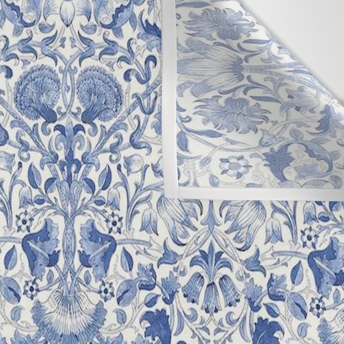 William Morris Vintage Lodden China Blue Toile Wall Tapestry Gallery Image 3