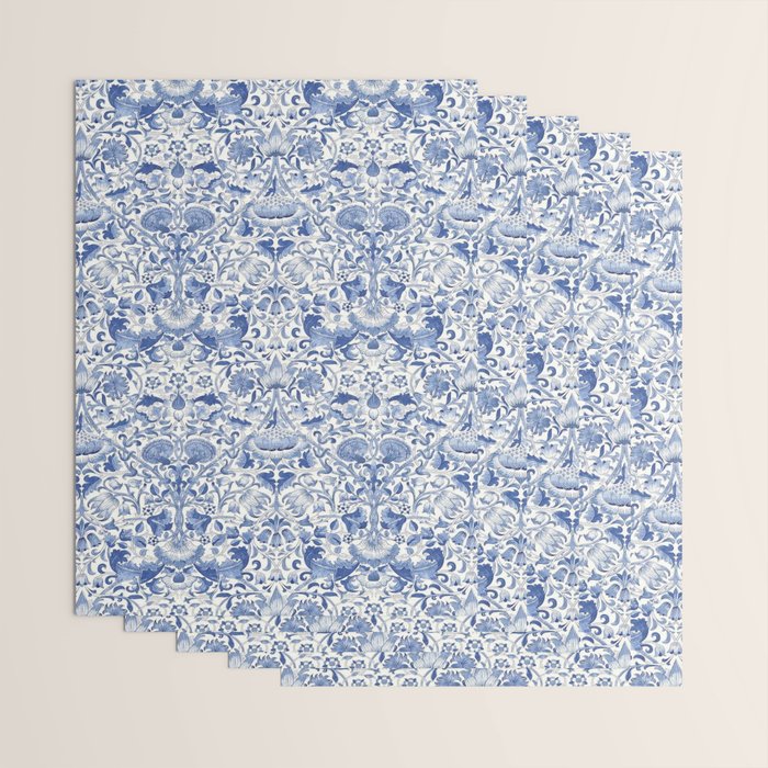 William Morris Vintage Lodden China Blue Toile Wrapping Paper Gallery Image 3