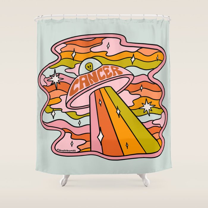 Cancer UFO Shower Curtain Gallery Image 1