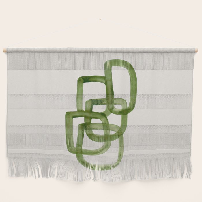 EnShape by Ejaaz Haniff 'Algae Bloom' Green Mid Century Modern Minimal Minimalist Watercolor Abstract Funky Fun Style Wall Hanging Gallery Image 1