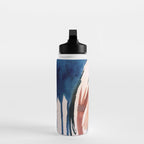 708 - a minimal mixed media abstract piece in blues, pinks, and white Water Bottle Gallery Image 3