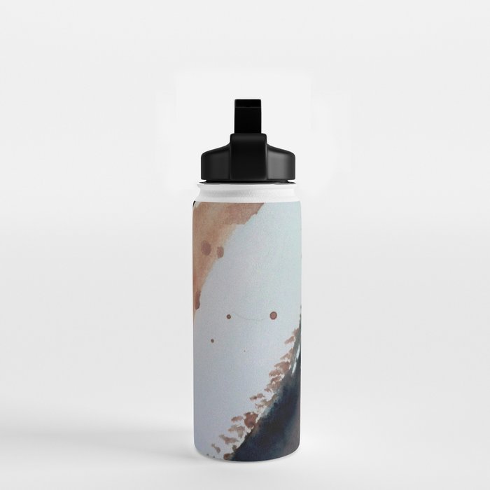 708 - a minimal mixed media abstract piece in blues, pinks, and white Water Bottle Gallery Image 2