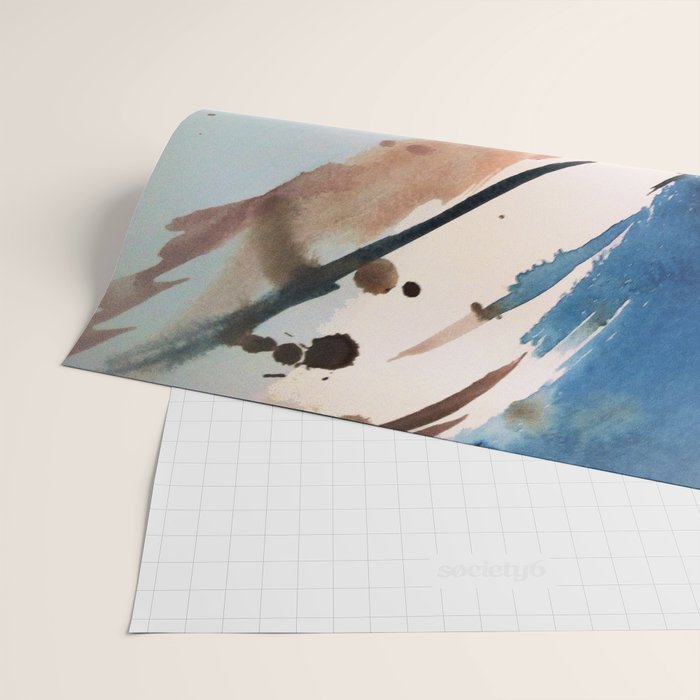 708 - a minimal mixed media abstract piece in blues, pinks, and white Wrapping Paper Gallery Image 2