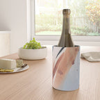 708 - a minimal mixed media abstract piece in blues, pinks, and white Wine Chiller Gallery Image 4