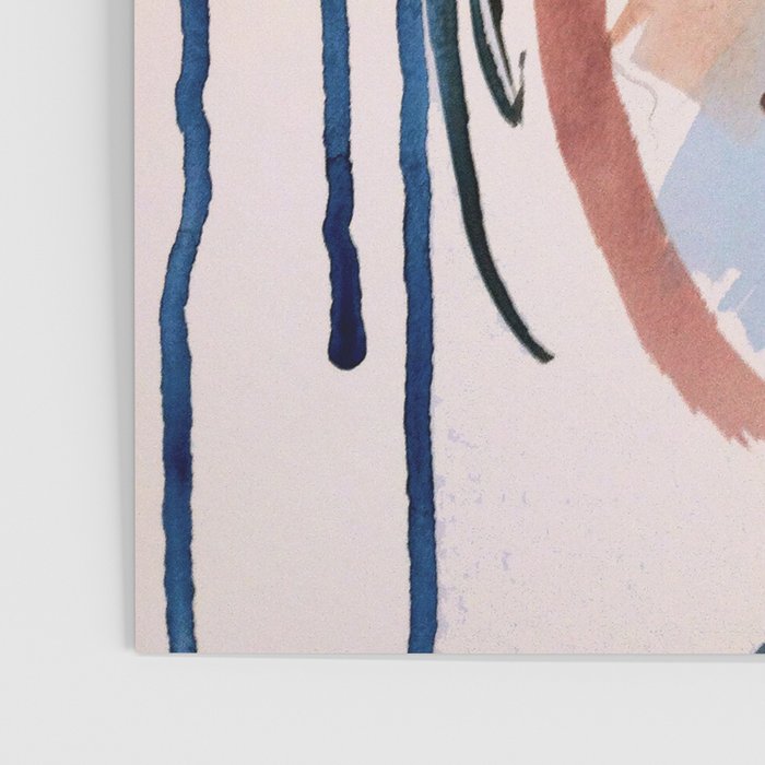 708 - a minimal mixed media abstract piece in blues, pinks, and white Poster Gallery Image 3