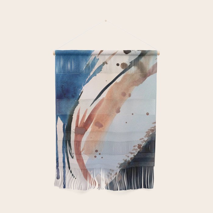 708 - a minimal mixed media abstract piece in blues, pinks, and white Wall Hanging Gallery Image 1