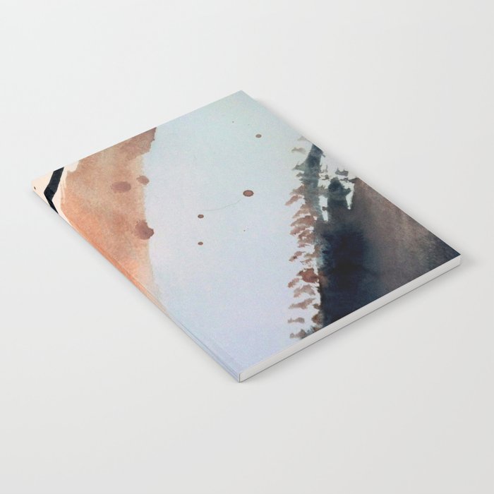 708 - a minimal mixed media abstract piece in blues, pinks, and white Notebook Gallery Image 1