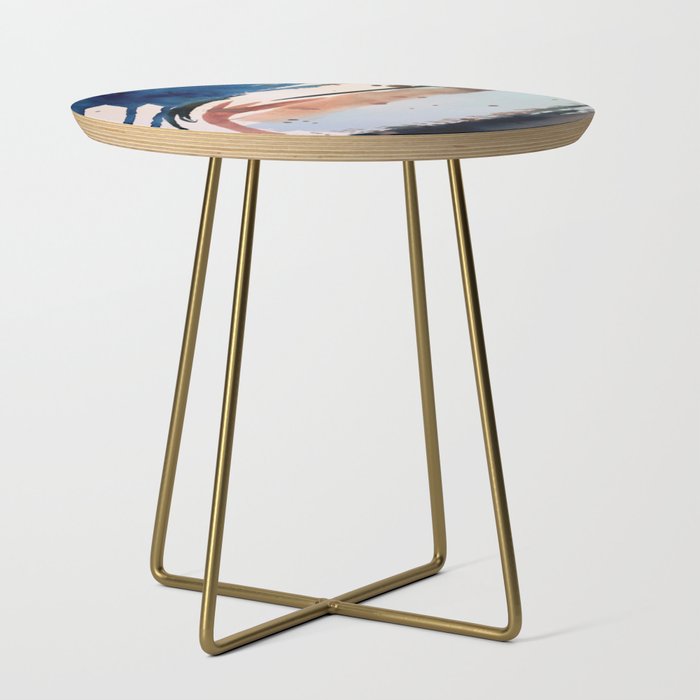 708 - a minimal mixed media abstract piece in blues, pinks, and white Side Table Gallery Image 1