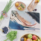 708 - a minimal mixed media abstract piece in blues, pinks, and white Cutting Board Gallery Image 2
