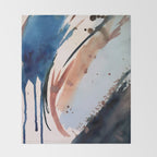 708 - a minimal mixed media abstract piece in blues, pinks, and white Throw Blanket Gallery Image 2