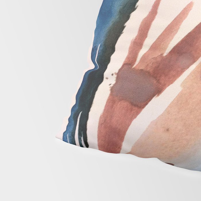 708 - a minimal mixed media abstract piece in blues, pinks, and white Pillow Sham Gallery Image 4